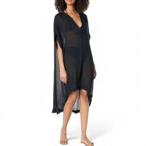 Billabong Black Sheer Dress High-Low Hem Womens Beach Swimsuit Cover Medium